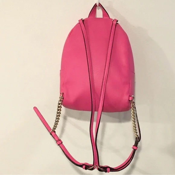 Victoria’s Secret | Hot Pink Mini Quilted & Gold Chain Backpack - Picture 13 of 15